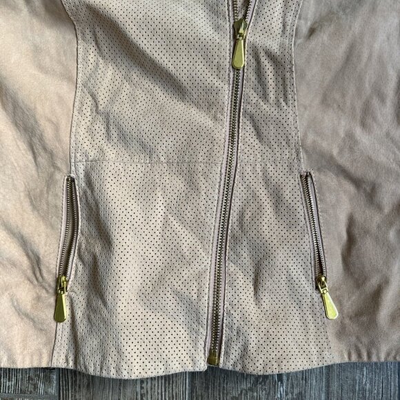 2/$18 SALE Queens Collection Queen Latifah Moto Jacket XL Leather Peach Pink Vtg - Picture 4 of 10